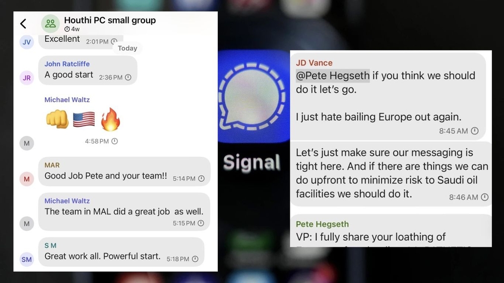 What is the 'signal' app that leaked secret war plans in group chats with the US Vice President?