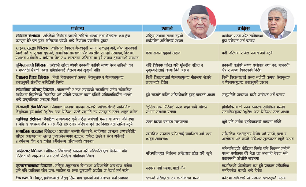 Congress-UML share power, distance on issues